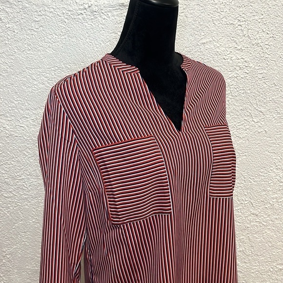 Cabi Striped Long Sleeve Blouse Women’s Button Front Top - Picture 4 of 6
